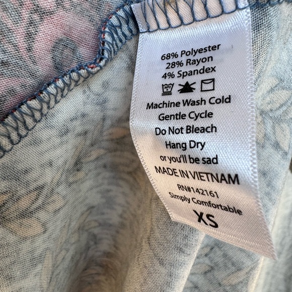 Brand New LuLaRoe XS Grey-Blue with Orange, Black & Goldenrod Floral Carly Dress - Picture 5 of 8